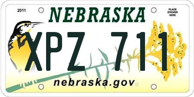 NE license plate XPZ711