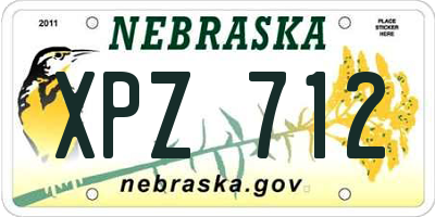 NE license plate XPZ712