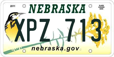 NE license plate XPZ713