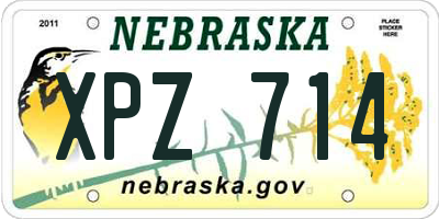 NE license plate XPZ714