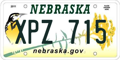 NE license plate XPZ715