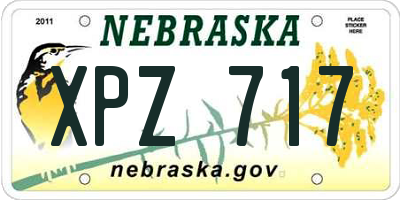 NE license plate XPZ717