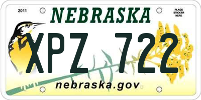 NE license plate XPZ722