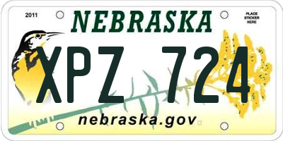 NE license plate XPZ724