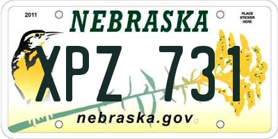 NE license plate XPZ731