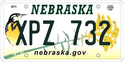 NE license plate XPZ732