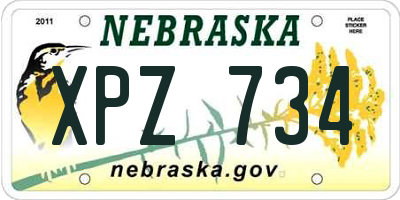 NE license plate XPZ734