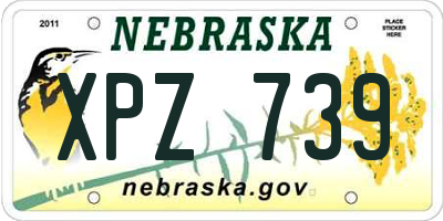 NE license plate XPZ739