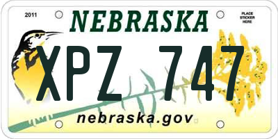 NE license plate XPZ747