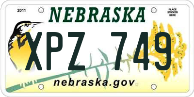 NE license plate XPZ749