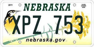 NE license plate XPZ753