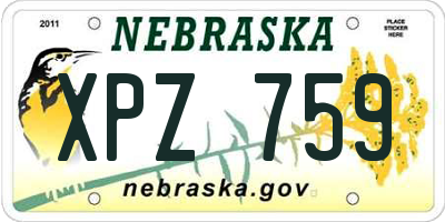 NE license plate XPZ759