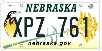 NE license plate XPZ761