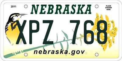 NE license plate XPZ768