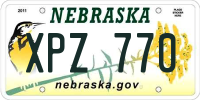 NE license plate XPZ770