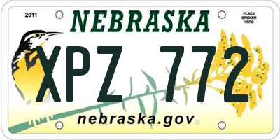 NE license plate XPZ772