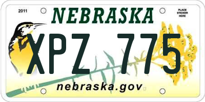 NE license plate XPZ775