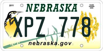 NE license plate XPZ778