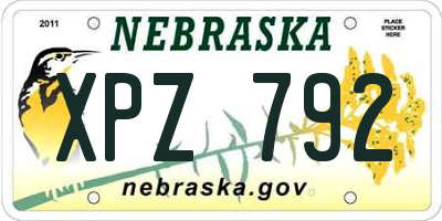 NE license plate XPZ792