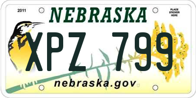 NE license plate XPZ799
