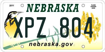 NE license plate XPZ804
