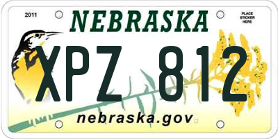 NE license plate XPZ812