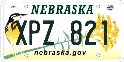 NE license plate XPZ821