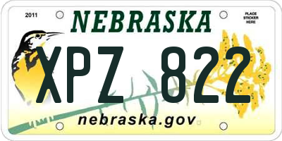 NE license plate XPZ822