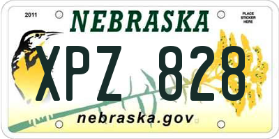 NE license plate XPZ828