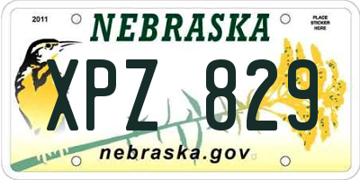 NE license plate XPZ829