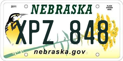 NE license plate XPZ848