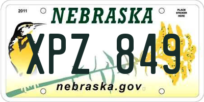 NE license plate XPZ849