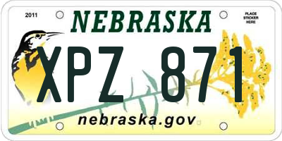 NE license plate XPZ871