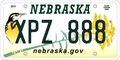 NE license plate XPZ888