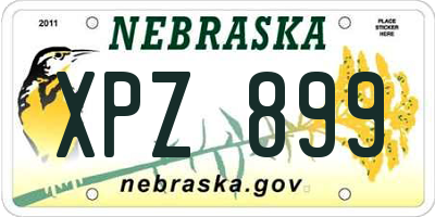 NE license plate XPZ899