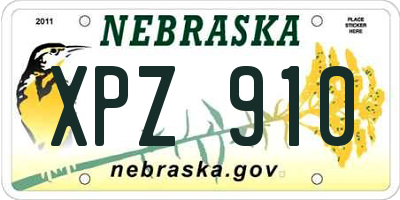 NE license plate XPZ910