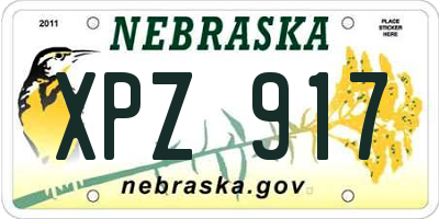 NE license plate XPZ917
