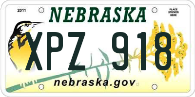 NE license plate XPZ918