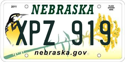 NE license plate XPZ919