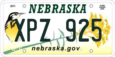 NE license plate XPZ925