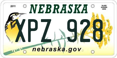 NE license plate XPZ928