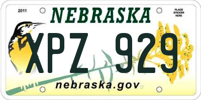 NE license plate XPZ929