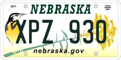 NE license plate XPZ930