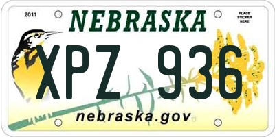 NE license plate XPZ936