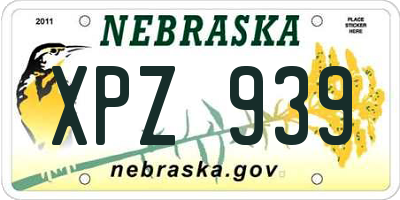 NE license plate XPZ939