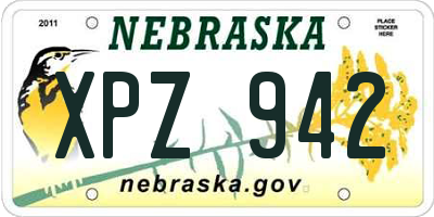 NE license plate XPZ942