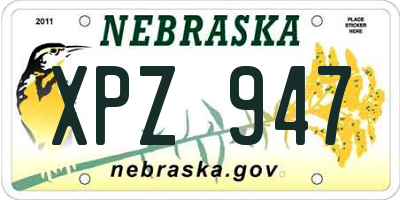 NE license plate XPZ947