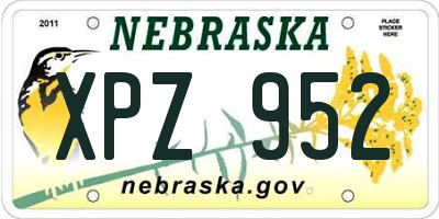 NE license plate XPZ952