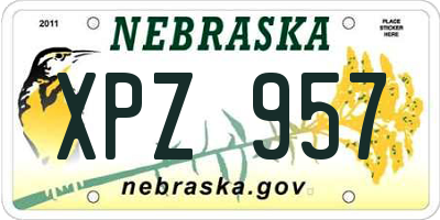 NE license plate XPZ957