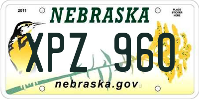 NE license plate XPZ960